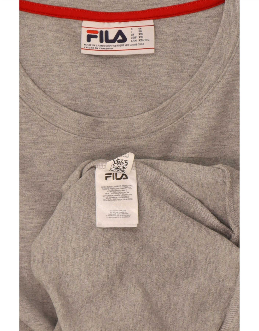 Fila moletom masculino jumper 2XL algodão cinza