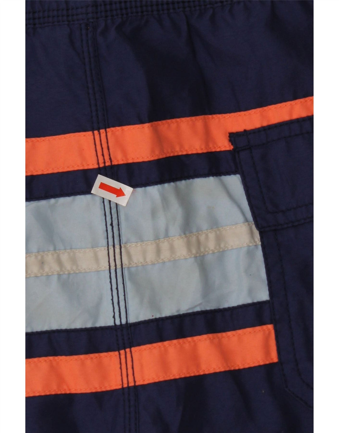 Shorts de natação masculino IZOD pequeno poliéster listrado azul marinho