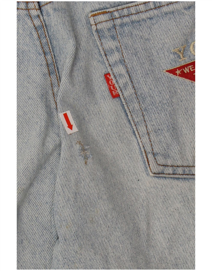 Jeans retos masculinos vintage W34 L30 algodão azul