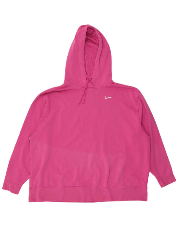 Jumper com capuz Nike feminino oversized UK 20 2XL algodão rosa