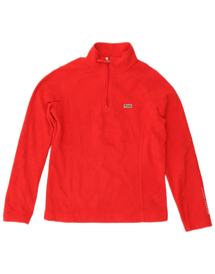 Suéter feminino NAPAPIJRI de lã com gola e zíper Reino Unido 10 pequeno poliéster vermelho