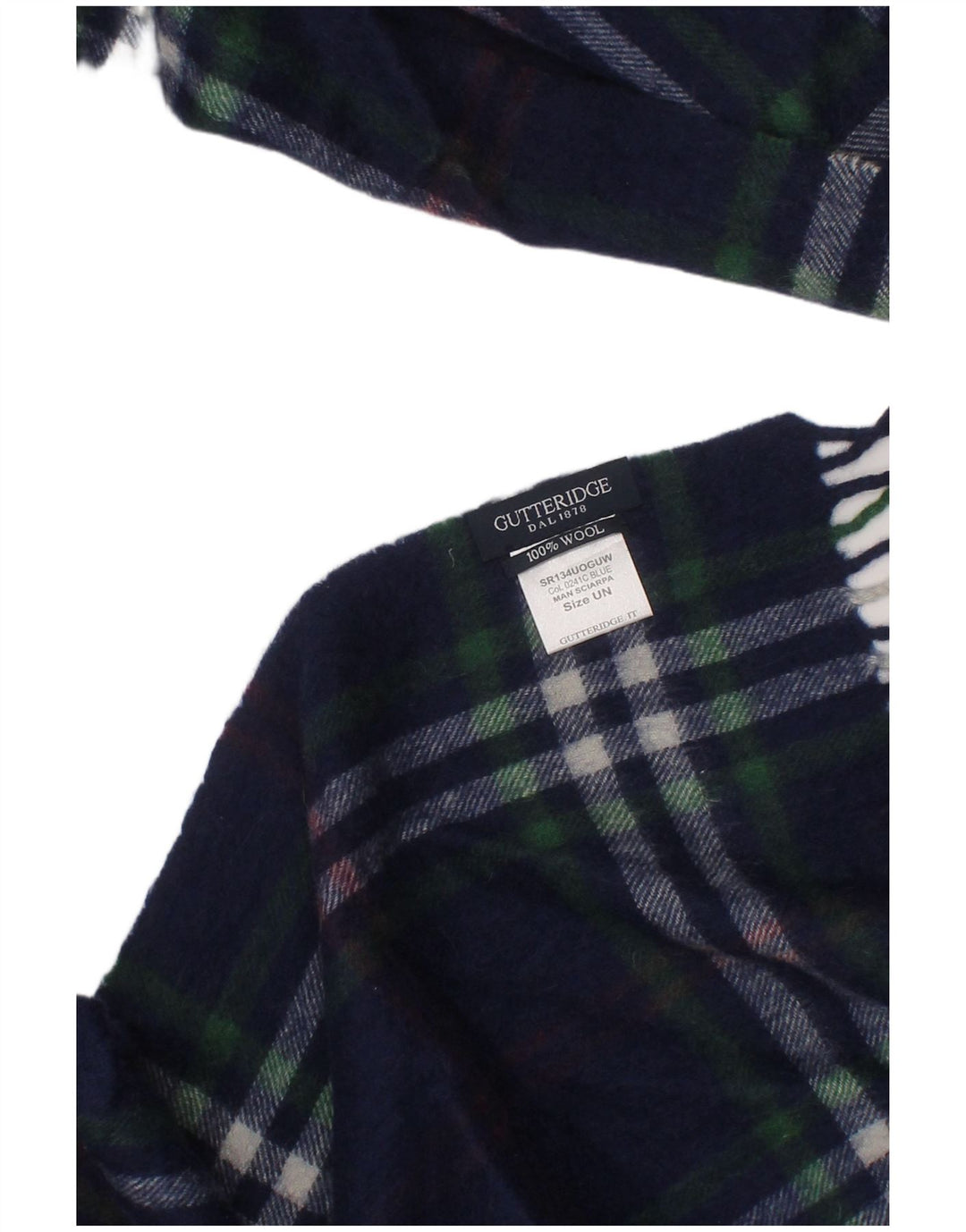 Cachecol masculino retangular GUTTERIDGE, tamanho único, azul marinho, xadrez, lã, clássico