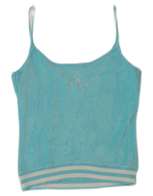 Colete feminino Replay Harlem Crop Graphic UK 10 pequeno turquesa esportivo