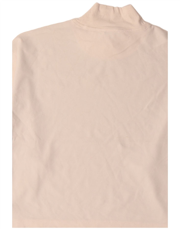 Top cropped feminino Athleta manga comprida UK 14 marrom médio colorblock nylon