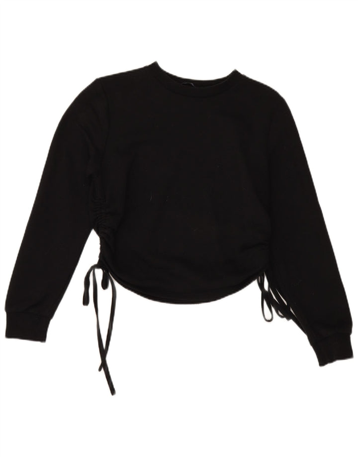 Zara moletom feminino jumper UK 10 pequeno poliéster preto