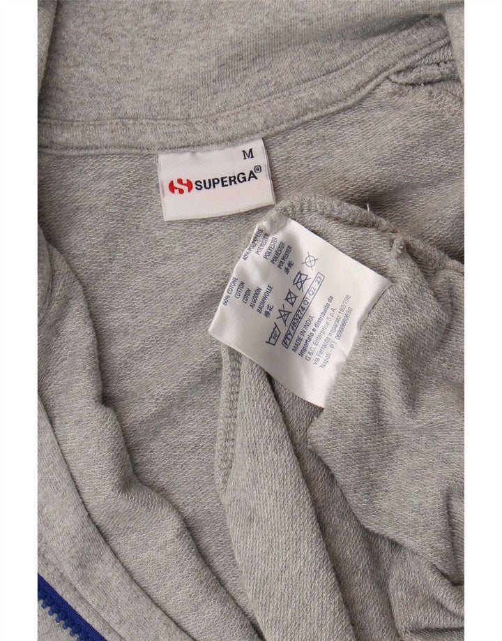 Superga Womens Tracksuit Top Jacket UK 14 Médio Cinza Colourblock Algodão