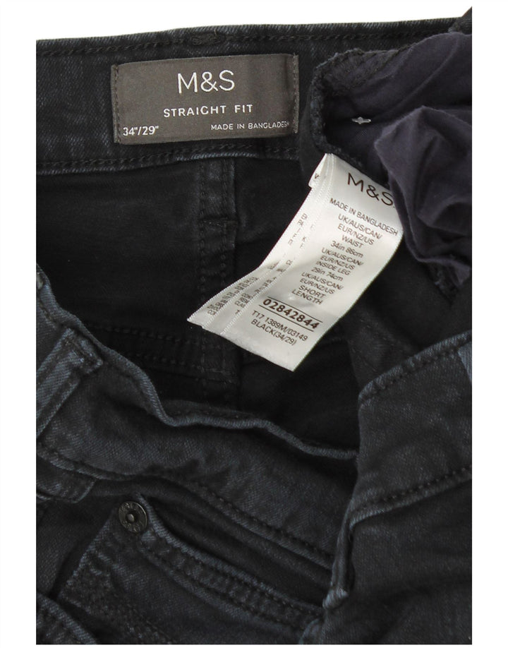 Jeans retos masculinos Marks & Spencer W34 L29 algodão azul marinho
