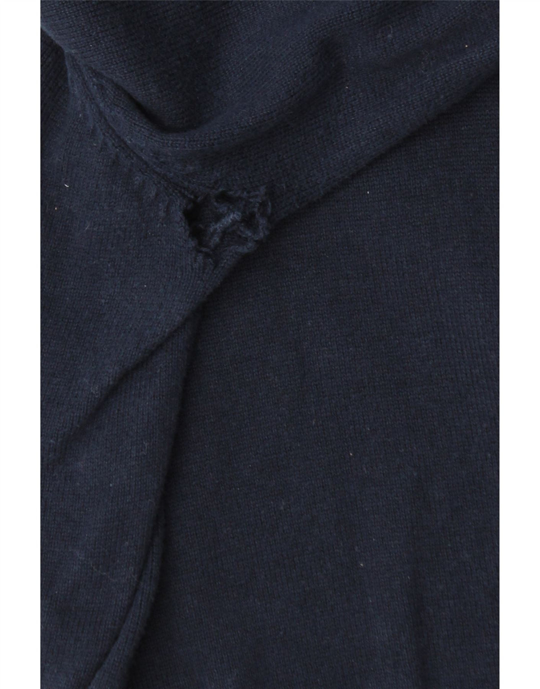 Suéter masculino Crew Clothing com zíper e gola alta de algodão azul marinho médio