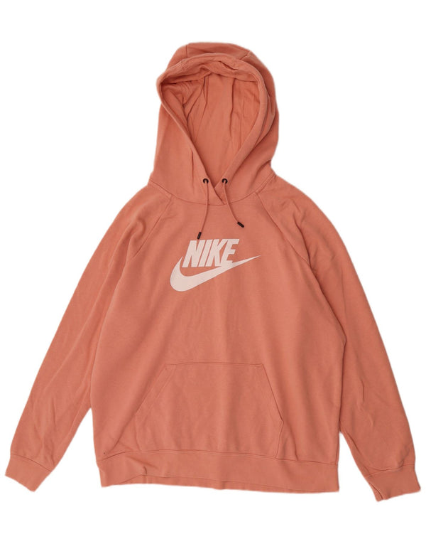 Nike Mens Graphic Hoodie Jumper XL Pink Cotton