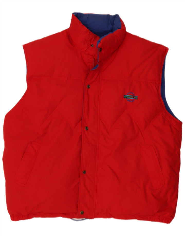 Colete acolchoado reversível masculino VINTAGE UK 42 XL algodão vermelho