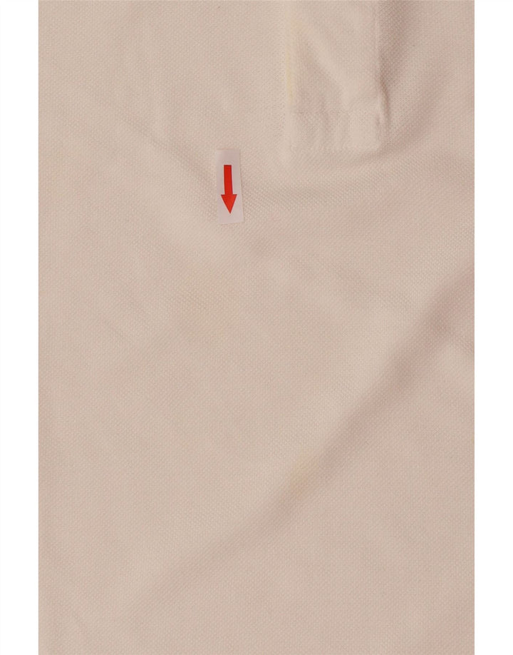 Camisa polo masculina Lacoste tamanho 3 pequeno algodão branco