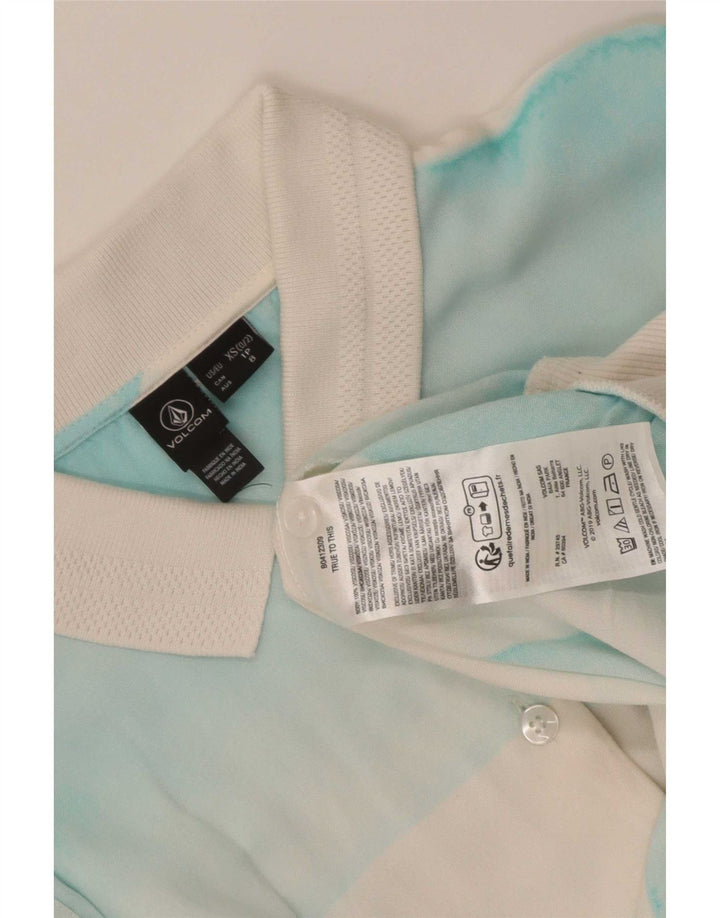 Blusa feminina pulôver de manga curta da Volcom Reino Unido 6 XS branco colorblock