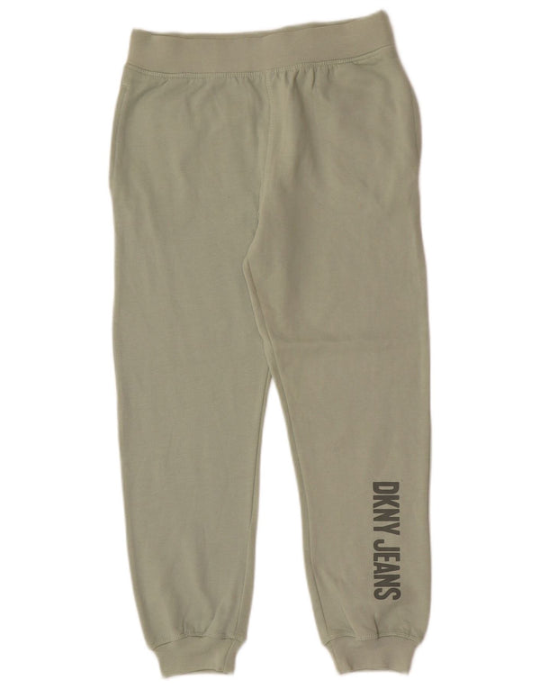 Dkny Girls Calças de treino gráfico joggers 9-10 anos algodão verde