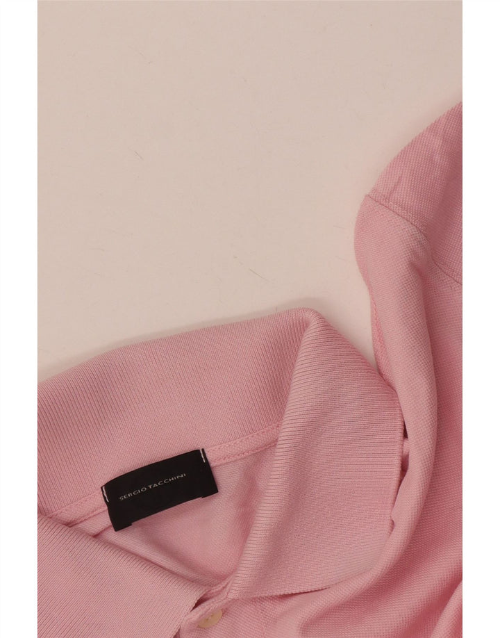 Camisa polo masculina Sergio Tacchini rosa médio