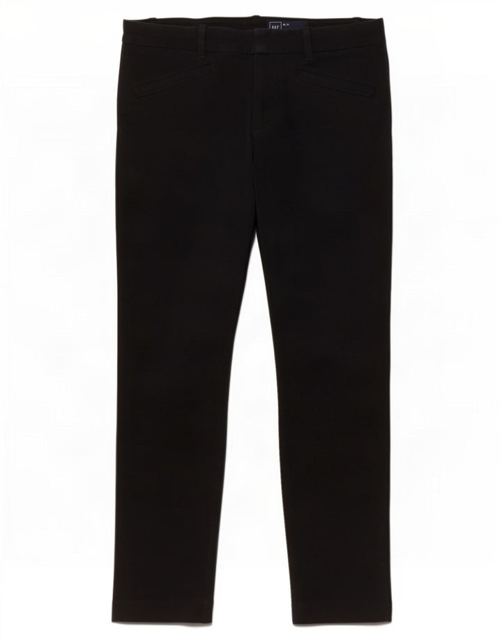 Calça feminina cortada slim da Gap EUA 8 médio W30 L25 algodão preto