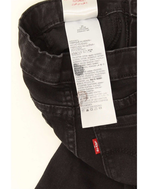 Levi's Girls Jegging Jeans 7-8 Anos W20 L22 Algodão Preto