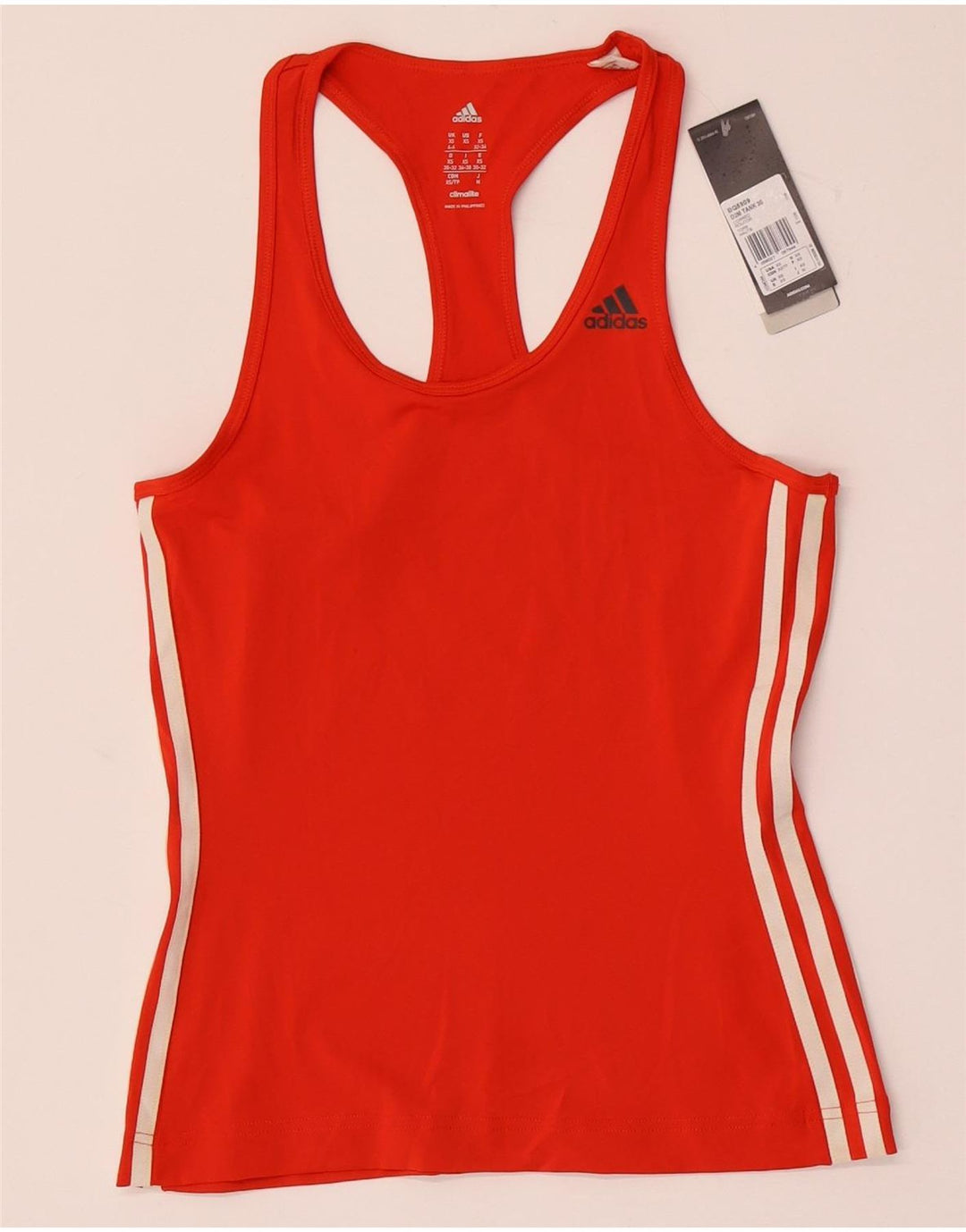 Adidas Womens Climalite Vest Top UK 4/6 XS Vermelho Poliéster