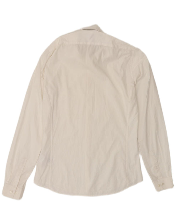Camisa masculina Calvin Klein Slim Fit tamanho 38 15 algodão branco médio