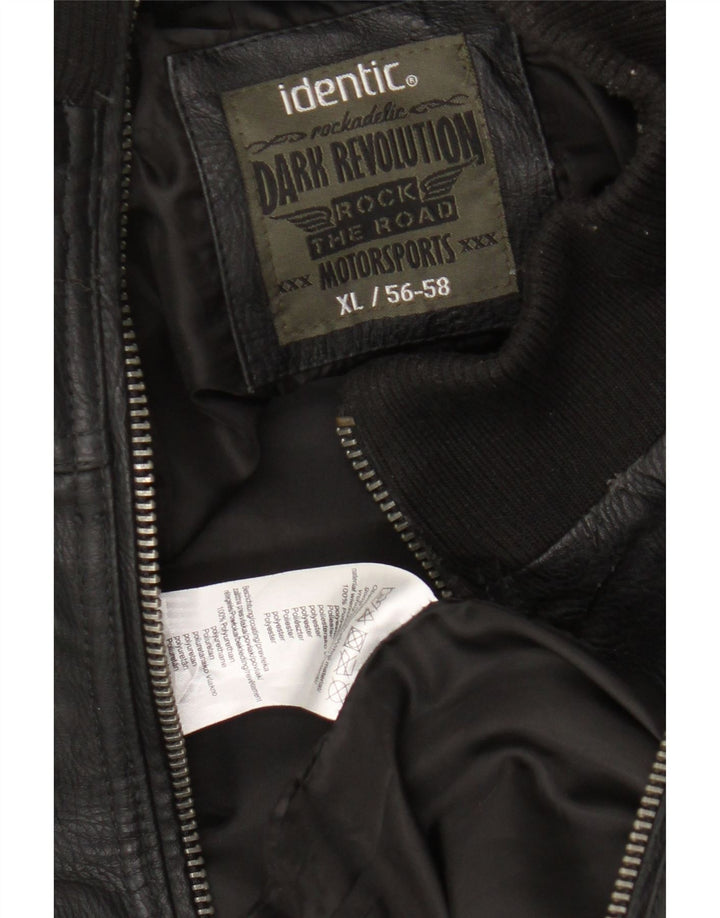 Jaqueta bomber masculina idêntica Motorstyle couro falso Reino Unido 42 XL poliéster preto