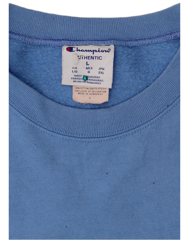 Champion moletom masculino jumper grande algodão azul