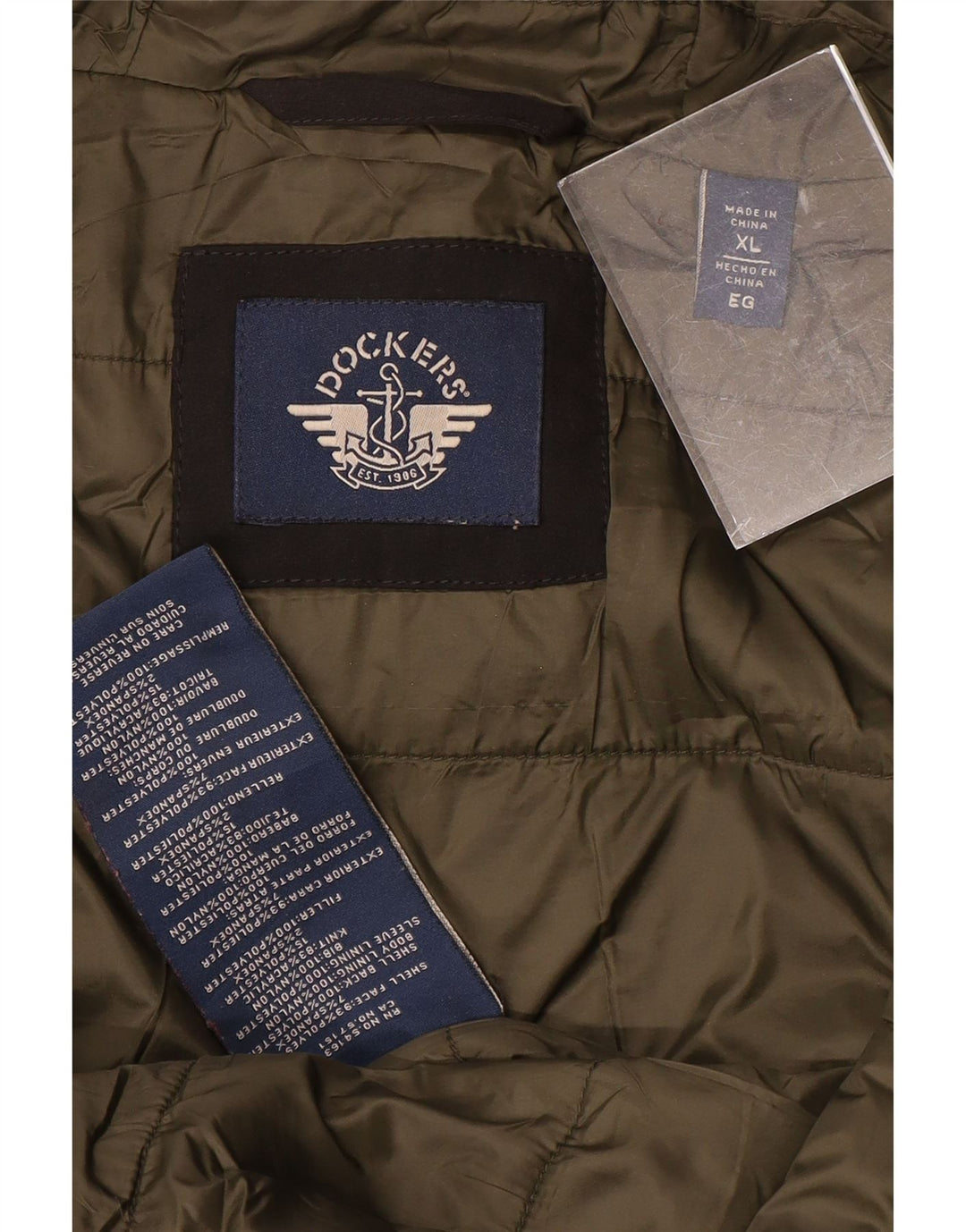 Jaqueta bomber masculina Dockers com capuz UK 42 XL poliéster preto