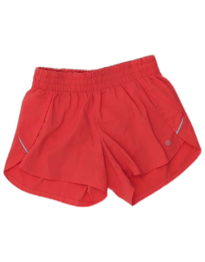 Shorts esportivos femininos ATHLETA UK 4 XS poliéster vermelho