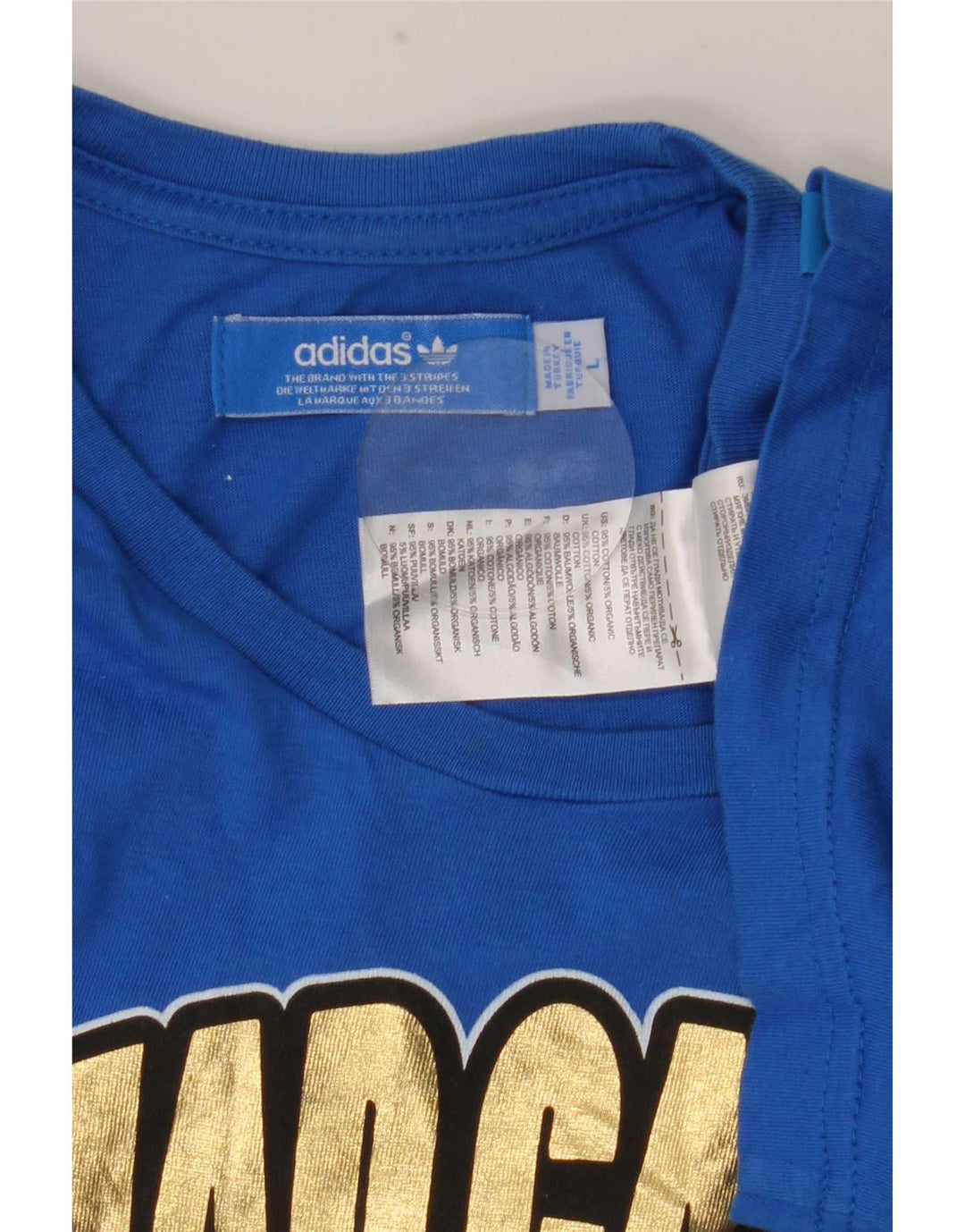 Adidas Camiseta Masculina Graphic Top Grande Algodão Azul