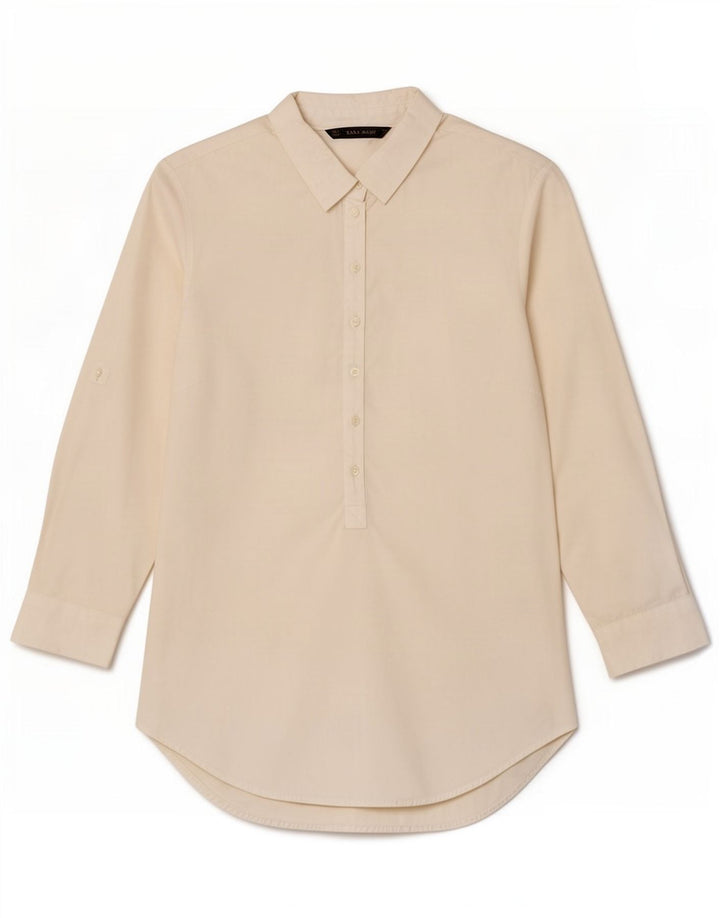 Pulôver feminino Zara manga 3/4 Reino Unido 10 pequeno branco
