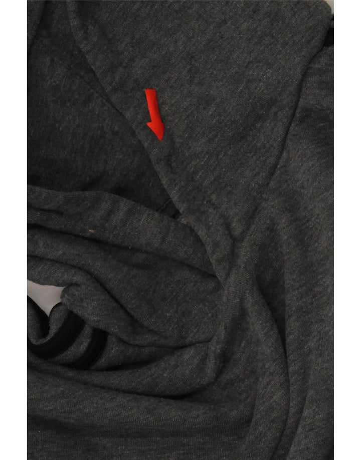 Adidas Mens Hoodie Jumper Pequeno Algodão Cinza