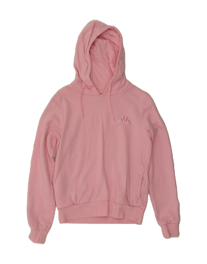 KAPPA Girls Hoodie Jumper 9-10 Years Pink Cotton Vintage Kappa and Second-Hand Kappa from Messina Hembry 