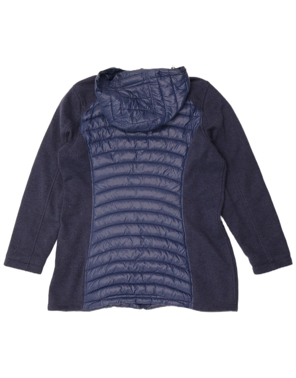 Jaqueta feminina acolchoada com capuz CALVIN KLEIN UK 18 XL azul marinho colorblock
