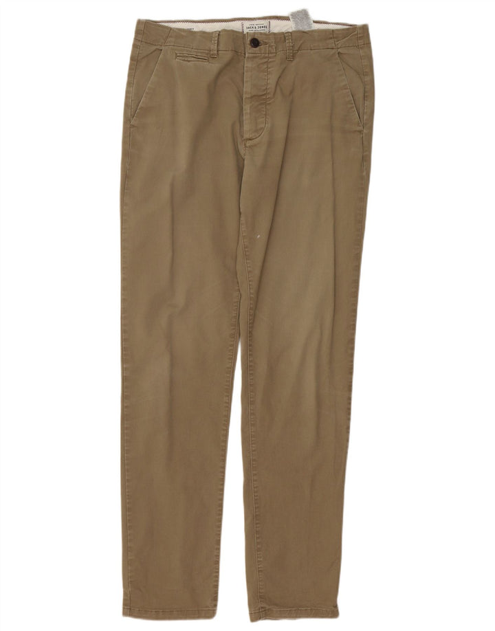 JACK & JONES Calça masculina Marco Slim Chino W32 L34 Algodão cáqui