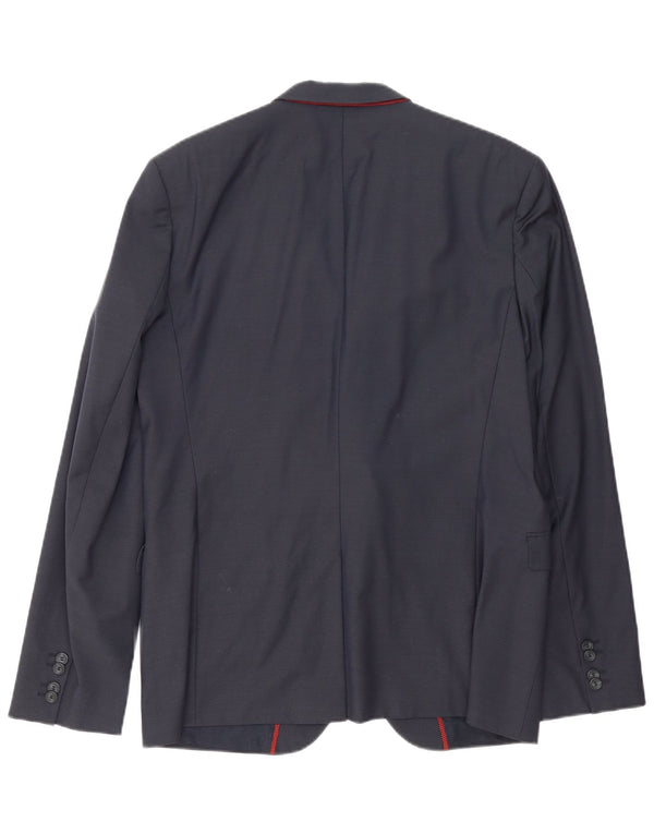 Jaqueta blazer masculina Hugo Boss com 2 botões Reino Unido 54 2XL lã azul marinho
