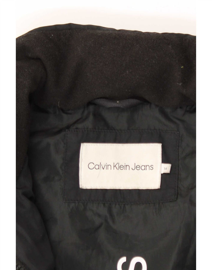 Casaco acolchoado feminino Calvin Klein Jeans 13-14 anos preto poliéster