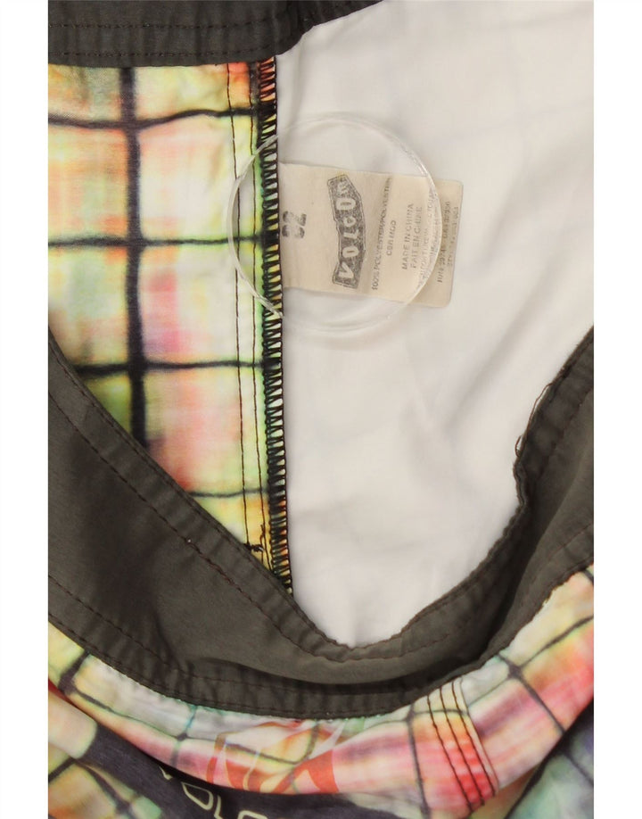 Shorts de natação masculino Volcom, poliéster xadrez médio multicolorido