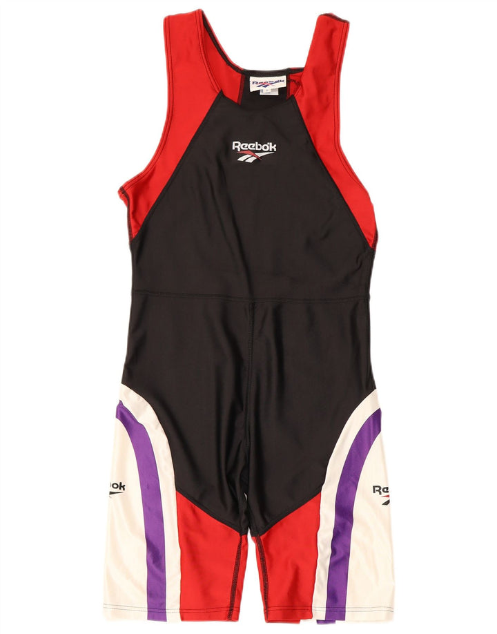 Reebok Womens Swimwear UK 10 Pequeno Preto Colorblock Poliéster