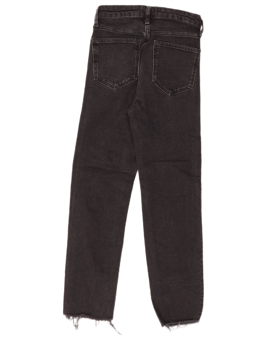 ZARA Calça jeans reta feminina de cintura alta EU 36 XS W26 L27 preta