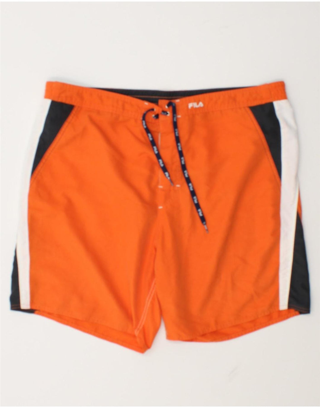 Shorts de banho masculino Fila grande bloco colorido laranja