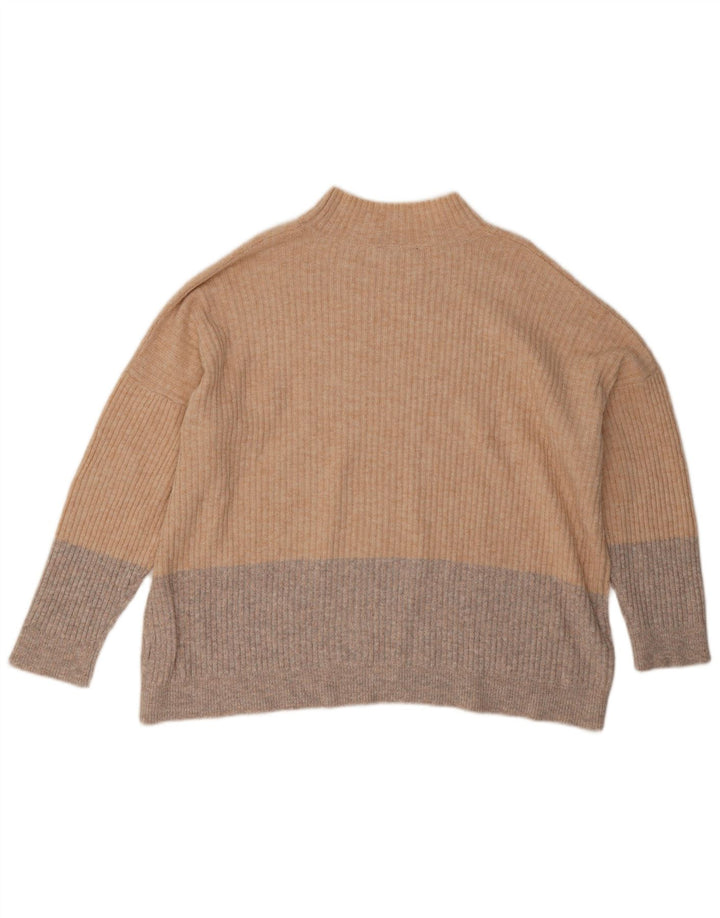 Suéter feminino Marks & Spencer com gola tartaruga Reino Unido 18 XL bege