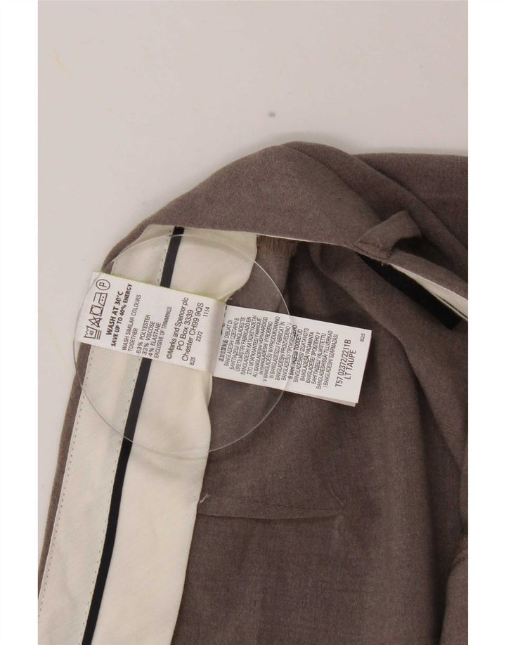 Calça feminina Marks & Spencer Bootcut Suit UK 10 pequena W30 L27 cinza