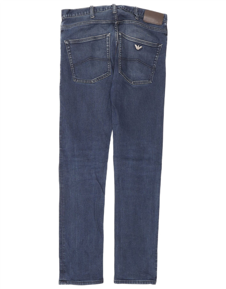 ARMANI Masculino Slim Jeans W30 L32 Azul Algodão