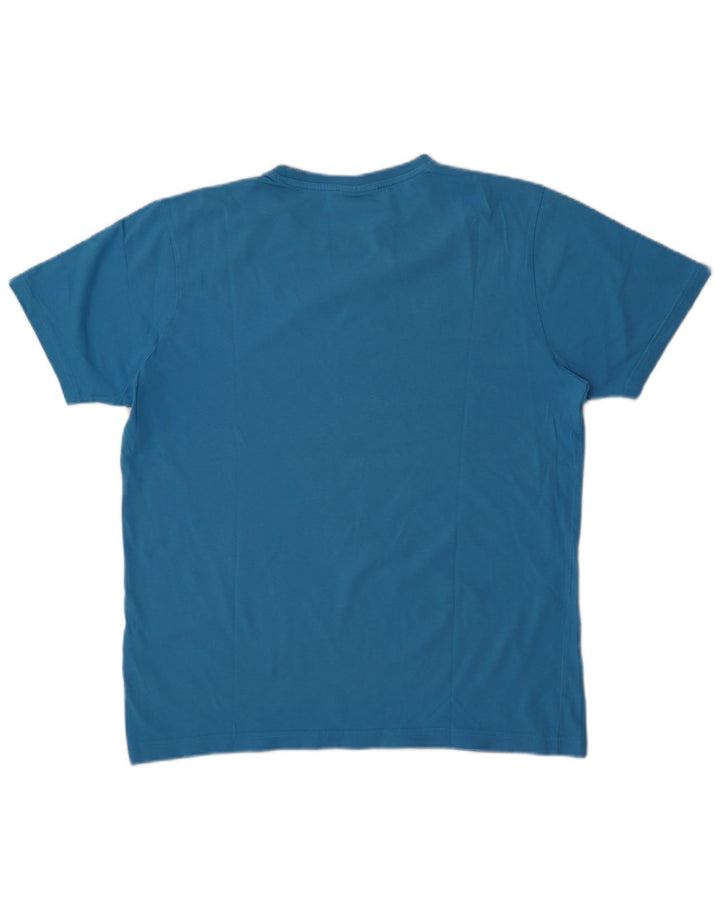 Camiseta gráfica masculina Kappa Top grande algodão azul