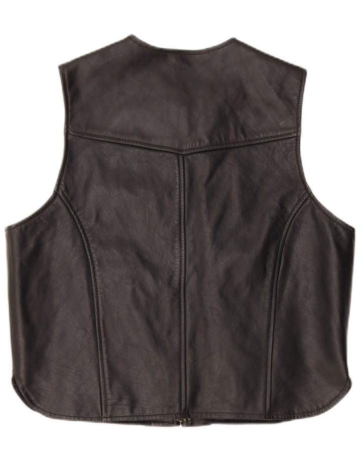 Colete de couro feminino A-Pro UK 18 XL couro preto