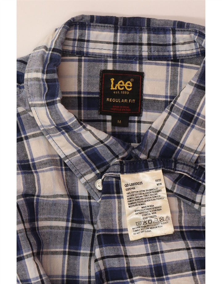 Camisa masculina Lee Regular Fit de algodão xadrez azul médio