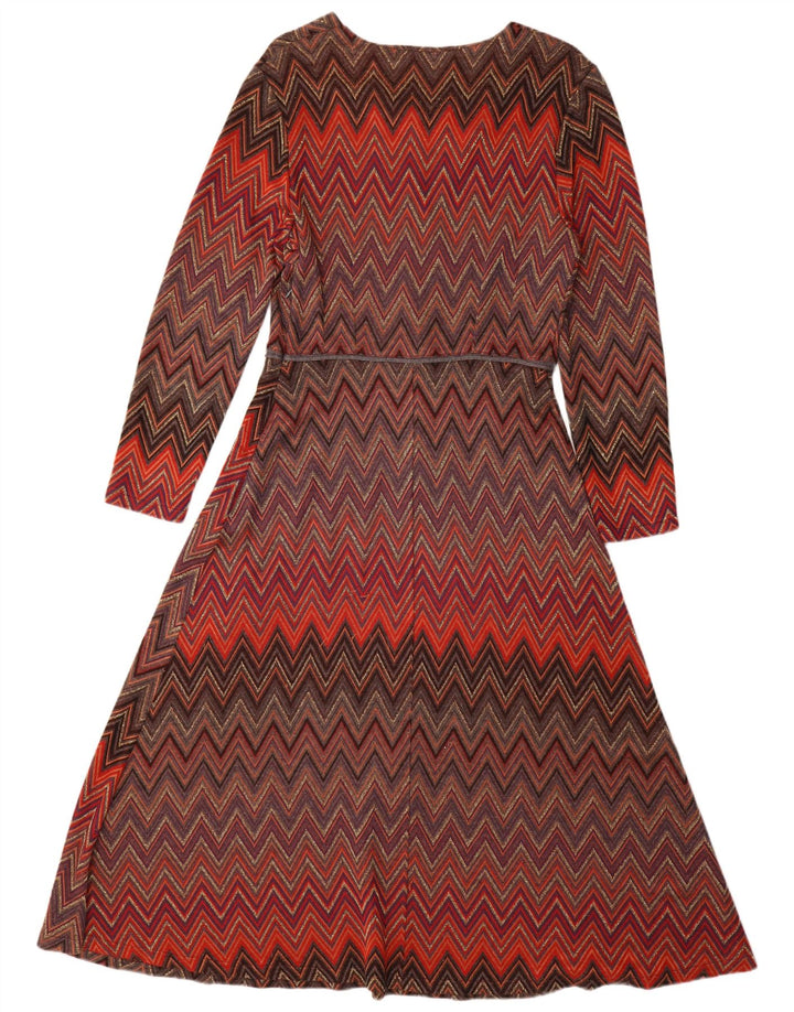Vestido maxi feminino de manga comprida Donatella IT 44 médio multicolorido Chevron