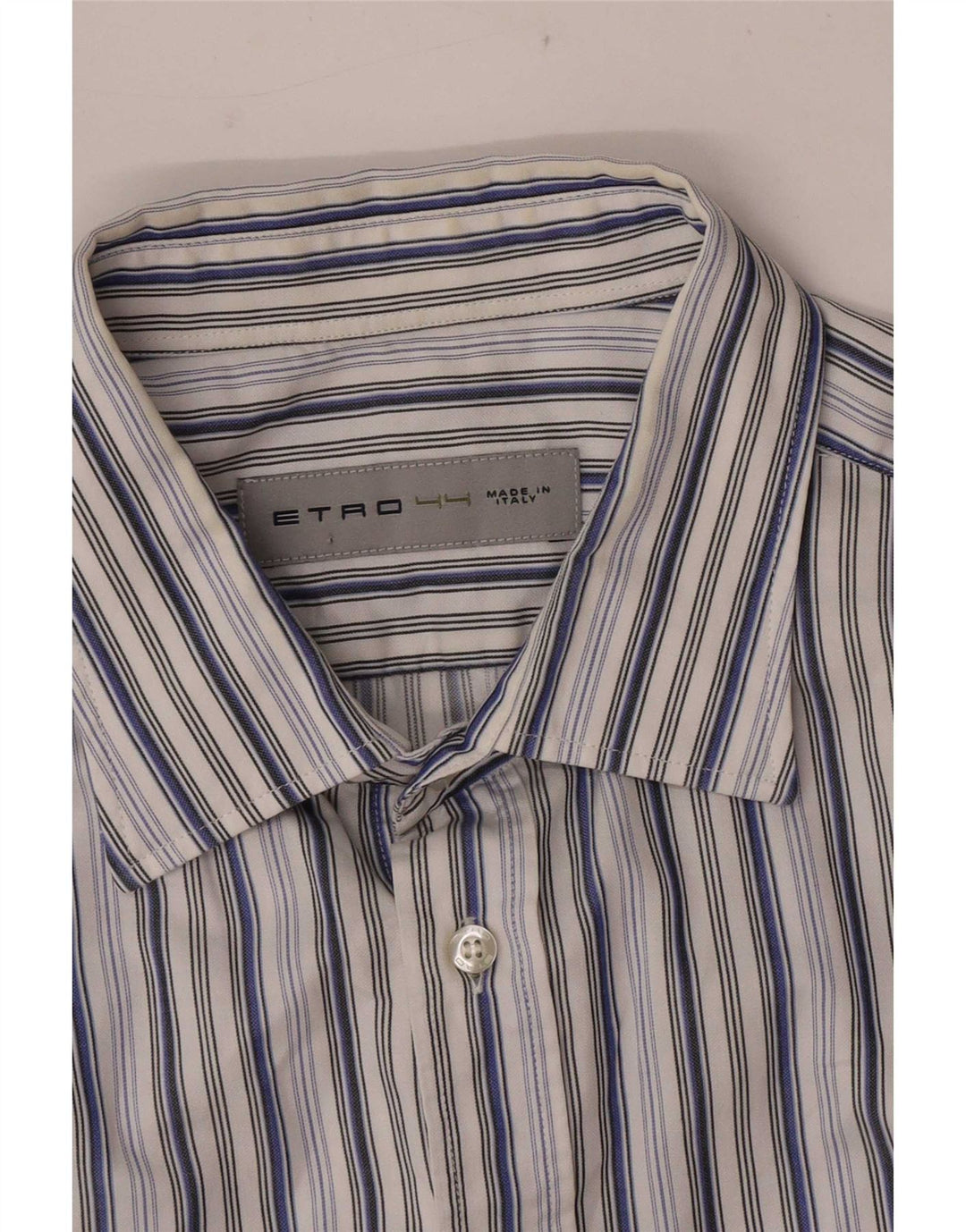 Camisa masculina de manga curta Etro tamanho 44 XL listrado multicolorido
