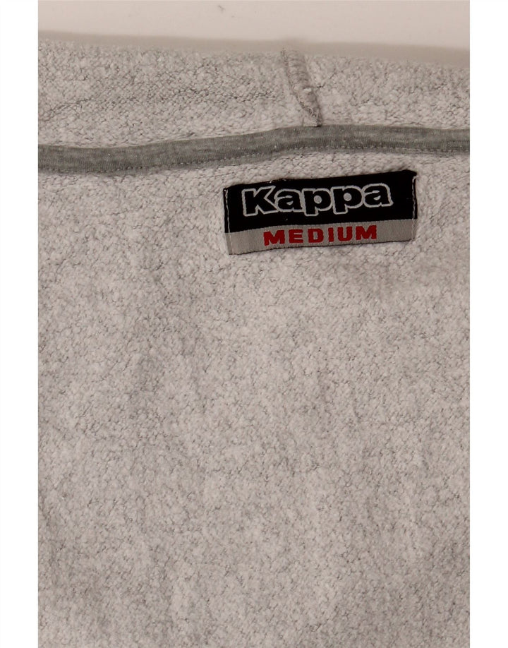 Suéter feminino Kappa com capuz e zíper gráfico UK 14 cinza médio manchado