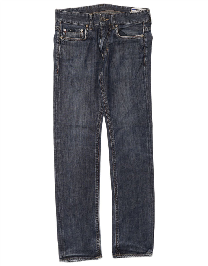 Gas Mens Slim Jeans W31 L34 Azul Algodão