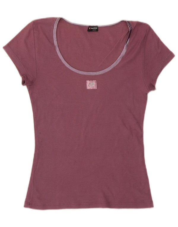 Camiseta feminina Lotto UK 12 algodão roxo médio