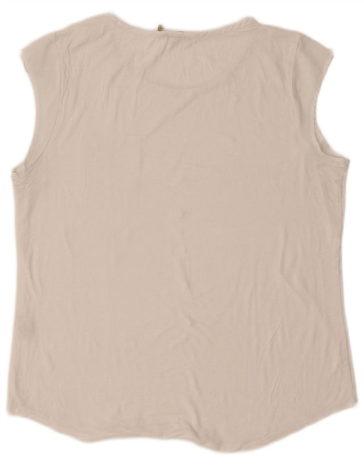 Calvin Klein Colete Feminino Top UK 18 XL Branco Rayon